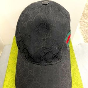 Gucci monogram ball cap hat